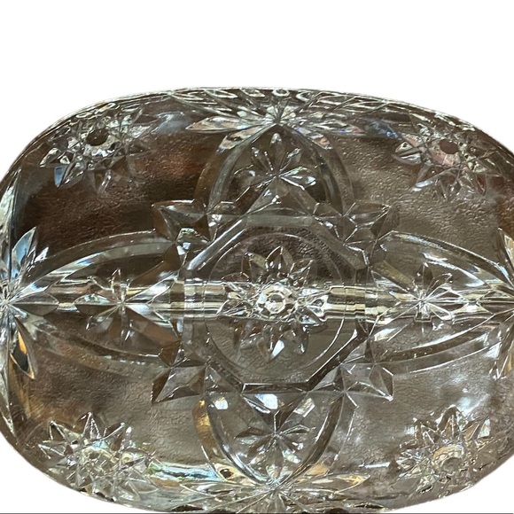 Rare Vintage Clear Carved Glass Pickle, Condiment or Serving Dish. - Picture 12 of 14